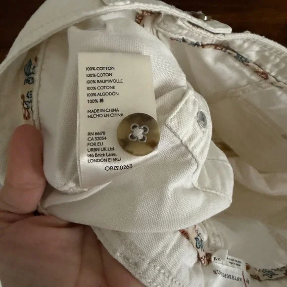 Anthropologie Cream Wide-Leg Utility Pants - Picture 5 of 8